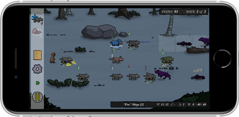iPhone showing a screenshot from the game Gargoyles